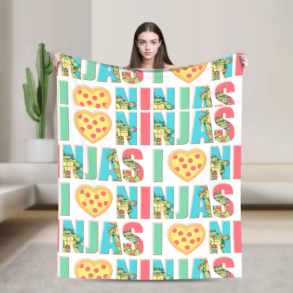 Comic Warm Soft Blankets T-Tmnts Character Decorative Plush Bedding Throws Funny Home Decor Flannel Bedspread Sofa Bed Cover