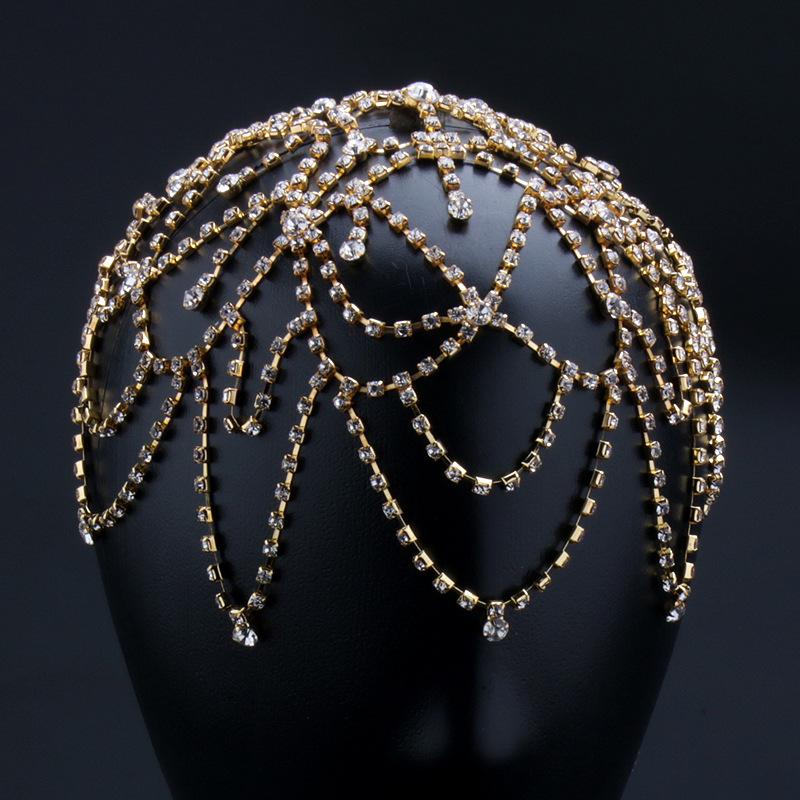 2024 Cross Nail Chain Net Hair Decoration, Gold/Silver, Simple Style, European & American Hair Accessories
