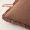Decorative Linen Fringe Throw Pillow Cover Cozy Boho Cushion Cover with Tassels Soft Accent Pillowcase for Couch Chair Sofa Bed