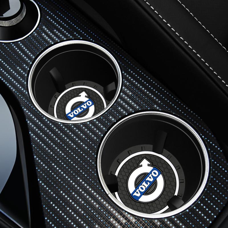Car Coaster Water Cup Bottle Holder Anti-slip Pad Mat Silica Gel Waterproof For Volvo XC40 XC60 XC90 V60 V40 S90 S60 Accessories