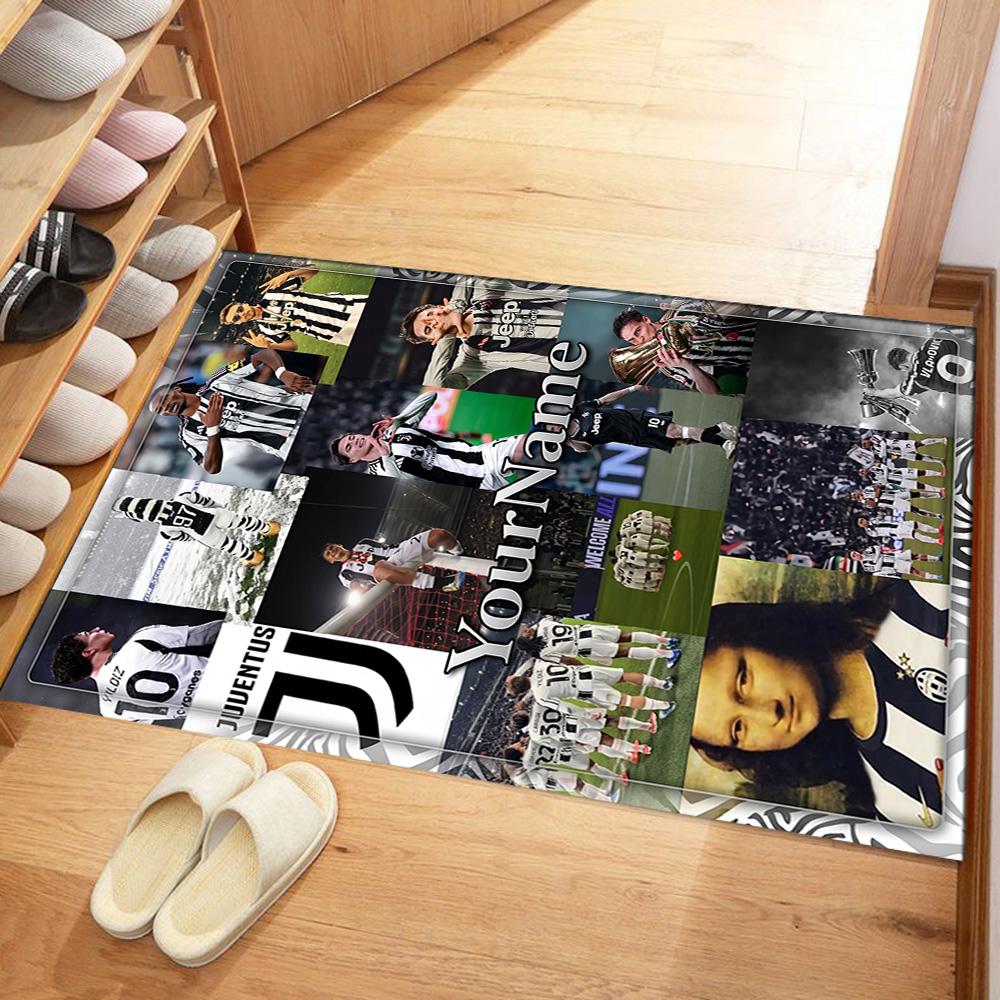 Juventus Customize Your Name Carpet Suitable for Playrooms Living Rooms Dining Room Balcony Antislip Carpet Anime Office Decor Wedding Party Gift