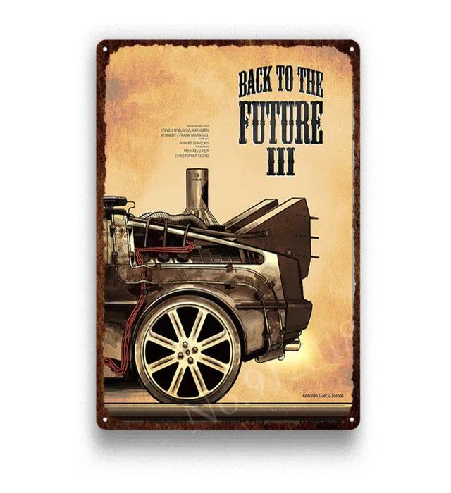 Back To The Future Poster Metal Tin Sign Vintage Home Decor Movie Wall Sticker Metal Plaque Retro Iron Painting Room Decor 30x40
