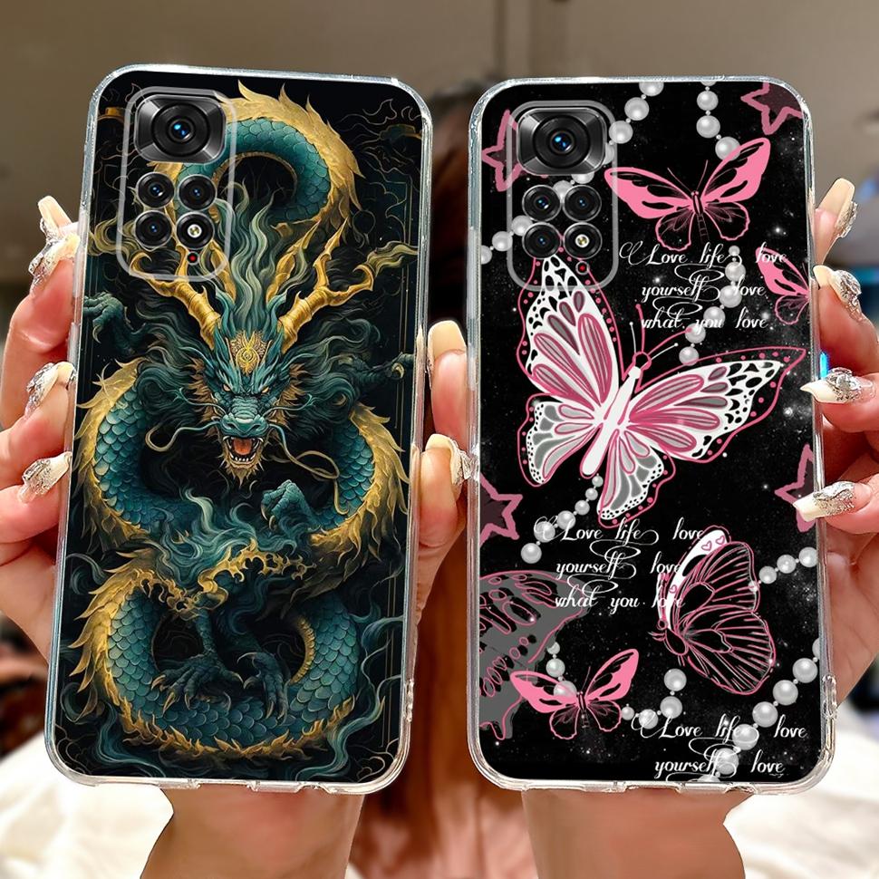 Cute Cat Cartoon Cover For Xiaomi Redmi Note 11 Casing Silicone Soft TPU Fundas Phone Back Case For Redmi Note 11 S 11S Coque