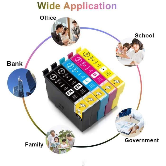 Compatible Ink Cartridges - UNIPLUS - 502XL - 5 Pieces - Black, Cyan, Magenta, Yellow - Epson XP-5100/XP-5105