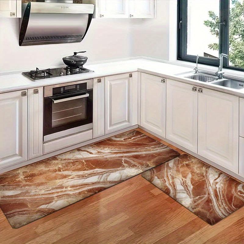 1Pcs Anti Fatigue Kitchen Rugs,  Marble Print Waterproof Non-Slip Thick Cushioned Kitchen Mat Heavy Duty Comfort Standing Mat for Kitchen