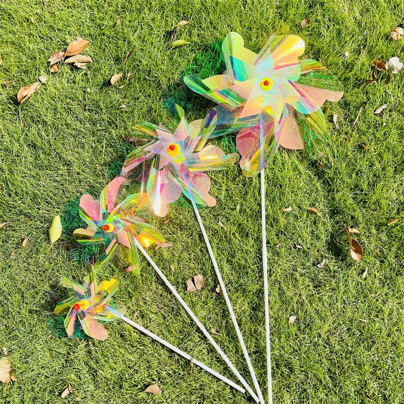 Seven-Leaf Color-Changing Pinwheel Toy for Kids - Outdoor Decor and Scenic Props