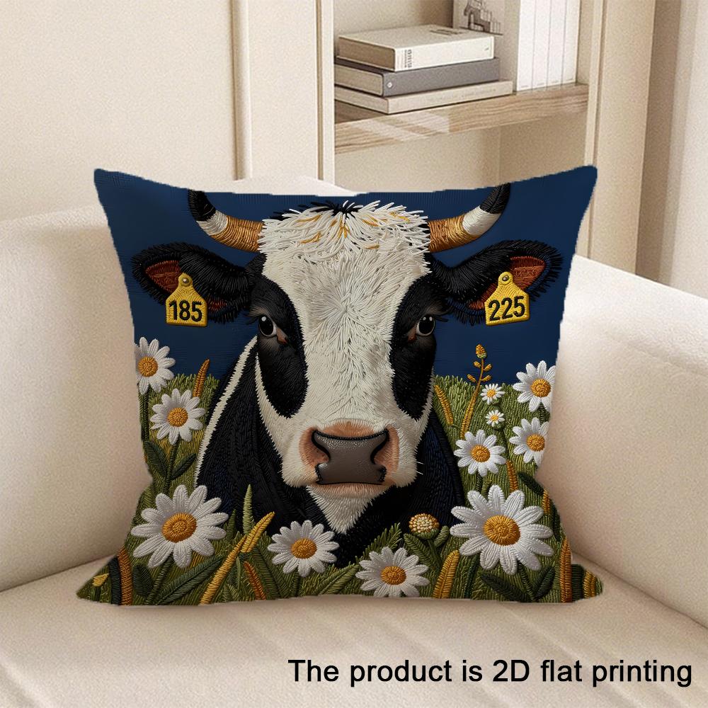 1pc 2D Flat Printed Animal Patterned Pillowcases Sofa Cushion Cover Home Bedroom Room Decoration