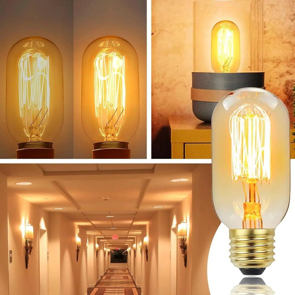 4pcs Long Lasting Edison Bulb Bulb Warm Light Incandescent Filament Bulb Spiral Filament Energy Saving Retro Light Bulb