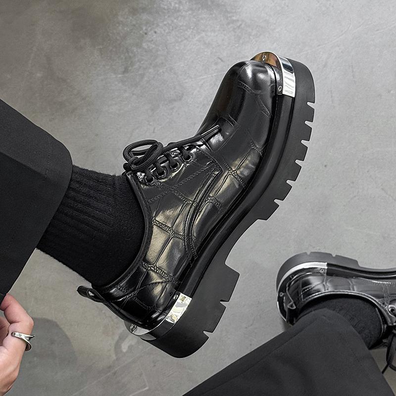 Fashion Casual Lace Up Men's Leather Shoes Retro Designer Style Leisure Party Business Office High Quality Thick Soled Hot Selling Shoes