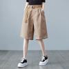Summer Women's Shorts Plus Size Loose Casual Pant Wide-legged Trousers with Belt