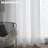 1 pièce NAPEARL 10-20 % occultant style français simple romantique dentelle chaîne tricoté pur blanc gaze rideau pour salon chambre balcon décoration de la maison