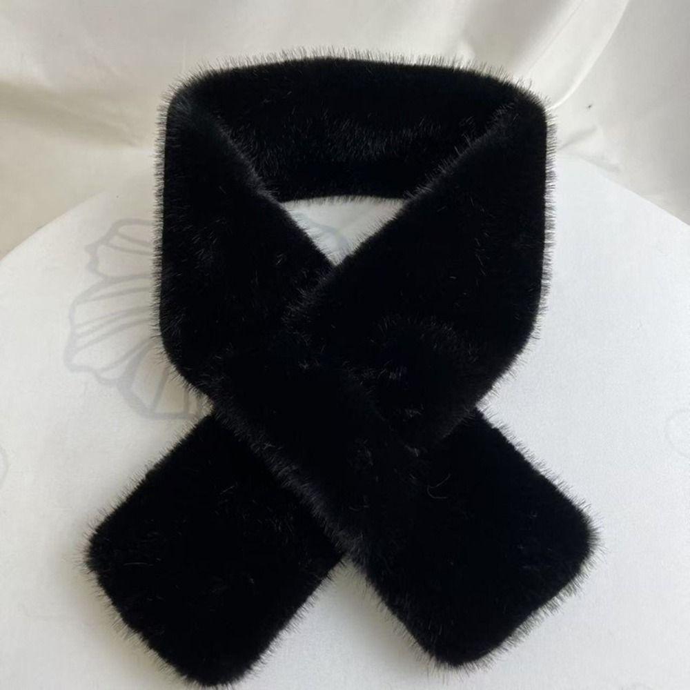 Thickened Neck Scarf Faux Mink Fur Faux Rabbit Fur Scarf Neckerchief Wrap Autumn Winter