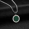 Round Pendant Necklace for Men Boys,Stainless Steel Tiger Eye Natural Stone Pendant Necklaces,Hip Hop Jewelry Gifts