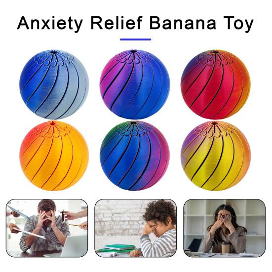 3D Printed Fidget Ball Toy Sensory Spinner Gear Sphere Fidget Toy with Liquid Flow Effect Twistable Desk Toy for Office Home Anxiety Stress Relief