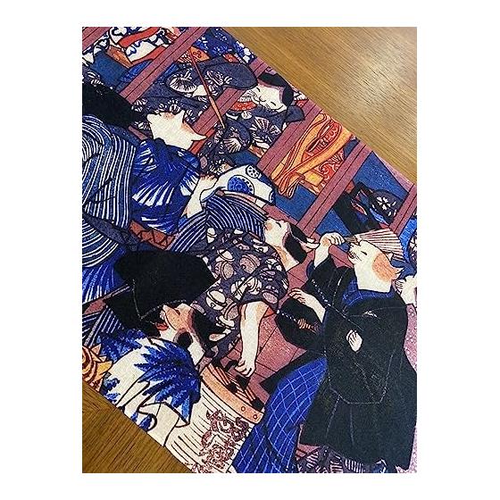 Ukiyo-e Tenugui Towel - "Oborozuki Neko no Mori" by Utagawa Kuniyoshi - 100% Cotton, Premium Tokkaoka Fabric, Fine Threads, Detailed Pattern,