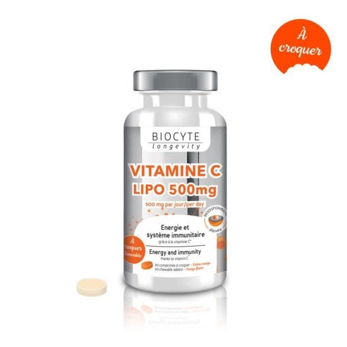 Biocyte Vitamine C Lipo 500mg 30 Comprimés À Croquer