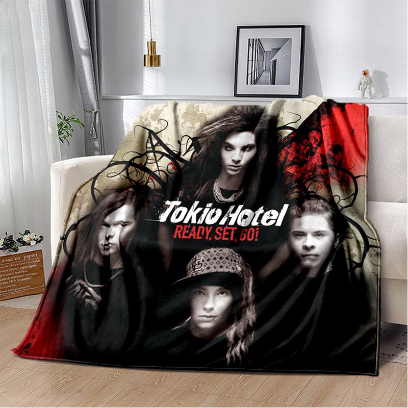 2025 New Style Tokio Hotel Rock Band Bill Tom Kaulitz Blanket,Soft Throw Blanket for Home Bedroom Bed Sofa Cover Kids Gift