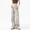 American Retro Willow Nail Cargo Pants for Women High Waist Straight Leg Trousers Slim Pleated Design Loose Wide Leg Casual Pants