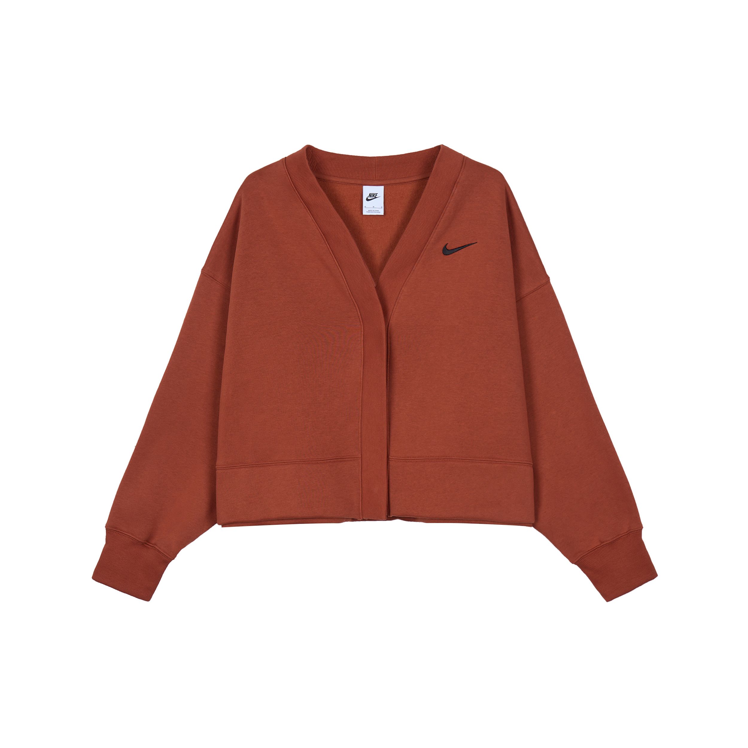 Nike Phoenix Fleece Повседневный Свободный Трикотажный Свитер Женские Топы Темно-Оранжевый FB8773-832 XL