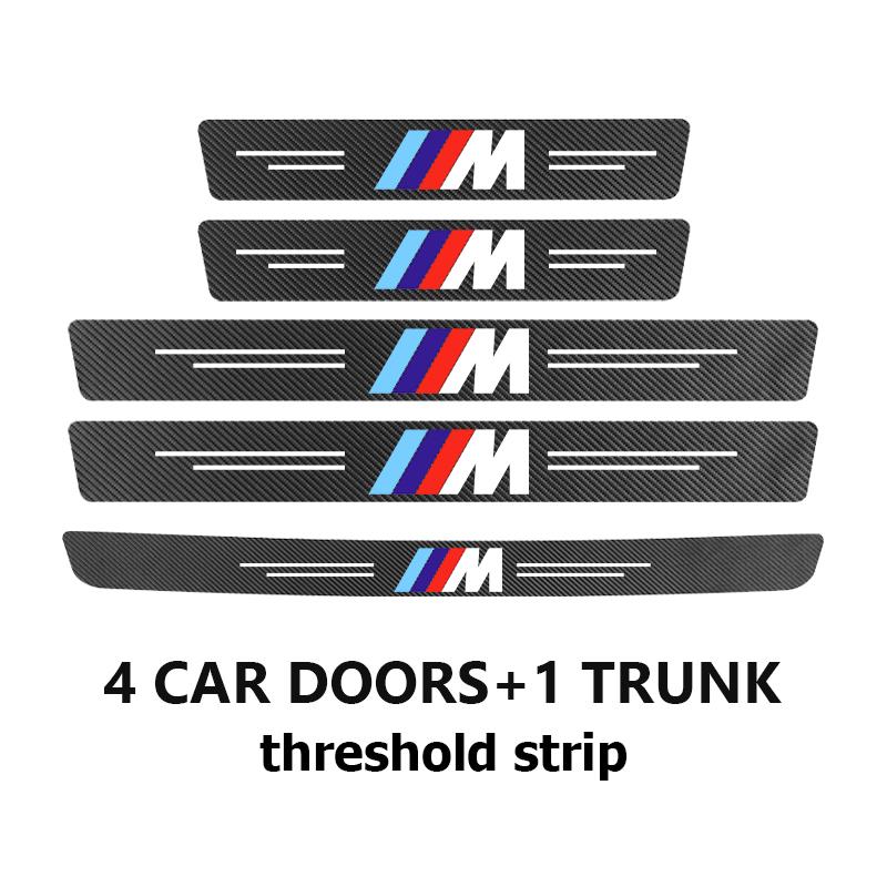 FA64pcs Carbon Car Door Sill Threshold Stickers Decorative Decals For BMW M 1 3 4 5 6 7 Series X1 X3 X4 X5 G20 G38 F48 E36 E39
