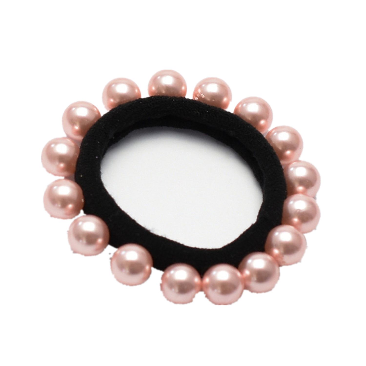 New Hair Accessories Gift Women Girl Pearl Hair Tie Rope Band Hair Ring розовый