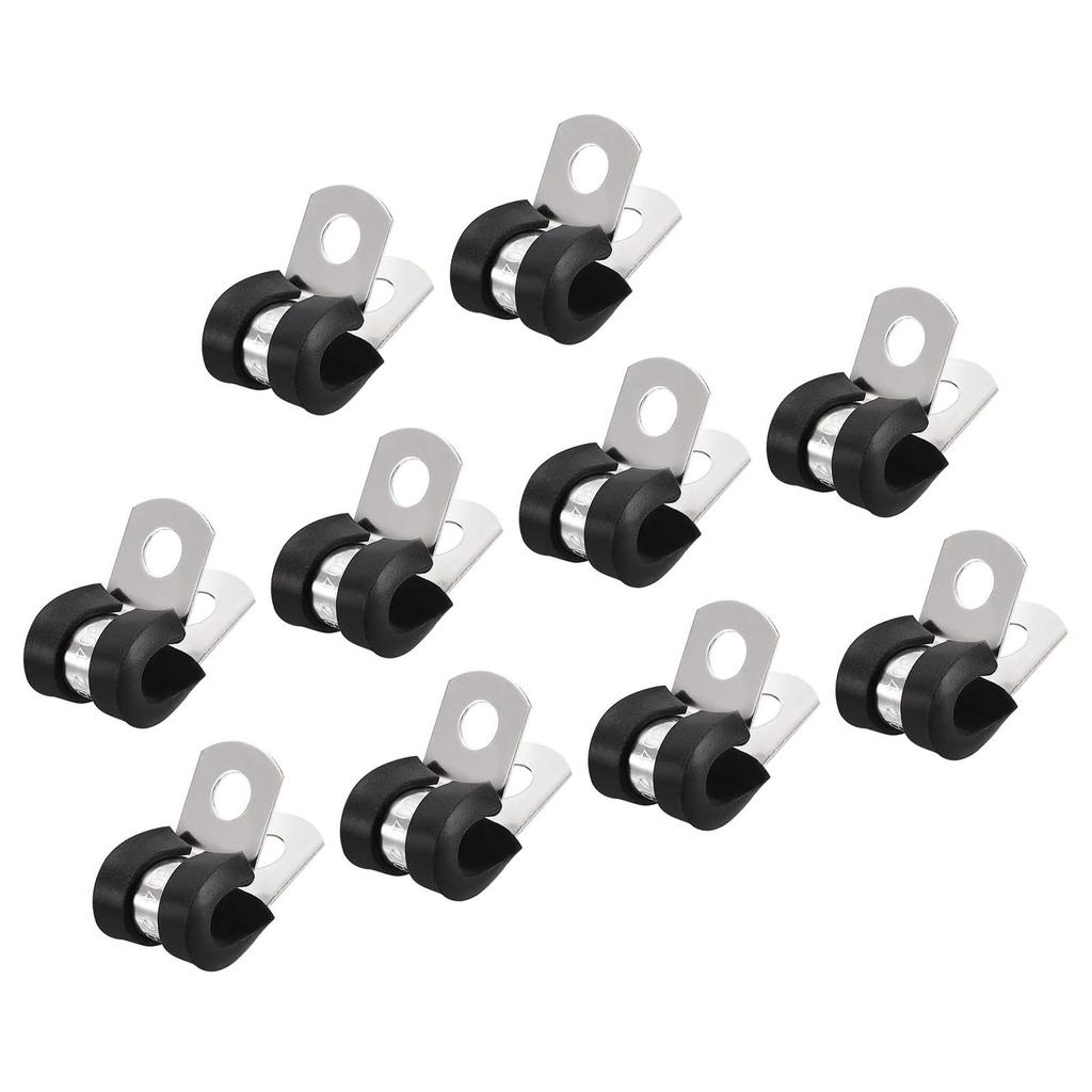 Edinstry 30pcs Rigid Pipe Straps 6mm Diameter Tension Tube Clip Clamp Bracket Tube Hanger