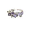 Elegant Purple Flower Adjustable Ring for Women - Niche Ins Style, Light Luxury Design