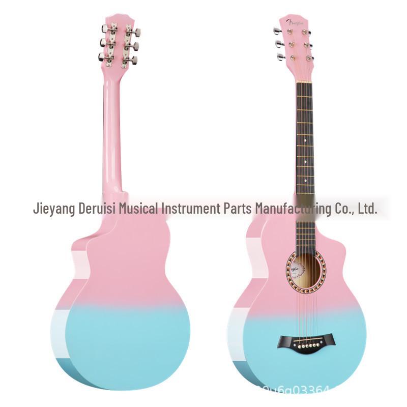 38-Inch Gradient Basswood Folk Guitar - Beginner Practice Instrument