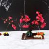 plate tray beauty seafood Sushi Decorating Flowers tree Plants Artistic Conception Decorating Ornament Creative Peach blossom