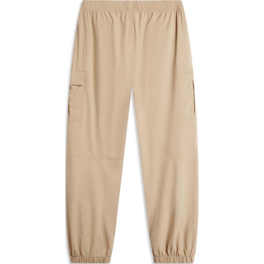 Li Ning Sports Lifestyle Series Solid Color Mid Waist Comfortable Breathable Cuffed Casual Pants Men Bottoms Frosted-Brown AKXU501-2