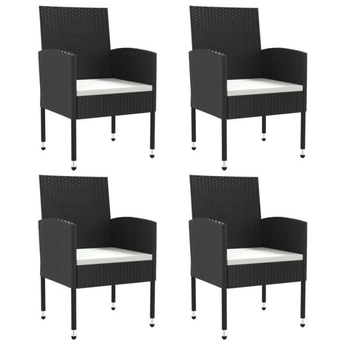 VidaXL Ensemble à manger de jardin 5 pcs noir résine tressée et acier 3203316