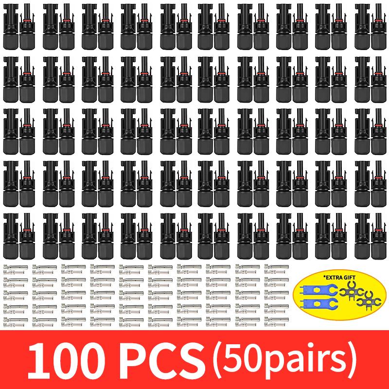 Free Shipping 400/200/100/10 Pcs Solar Connector PV Plug 1000V DC 30A  Connectors Kit for Photovoltaic PV/MC Cable 2.5/4/6mm²