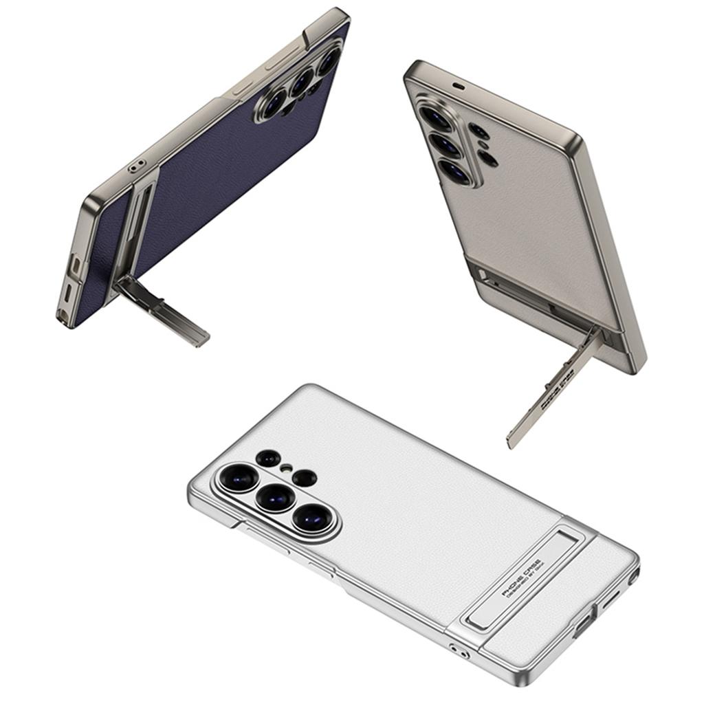 GKK For Samsung Galaxy S26 Ultra Case Slim Kickstand PC + PU Phone Back Cover