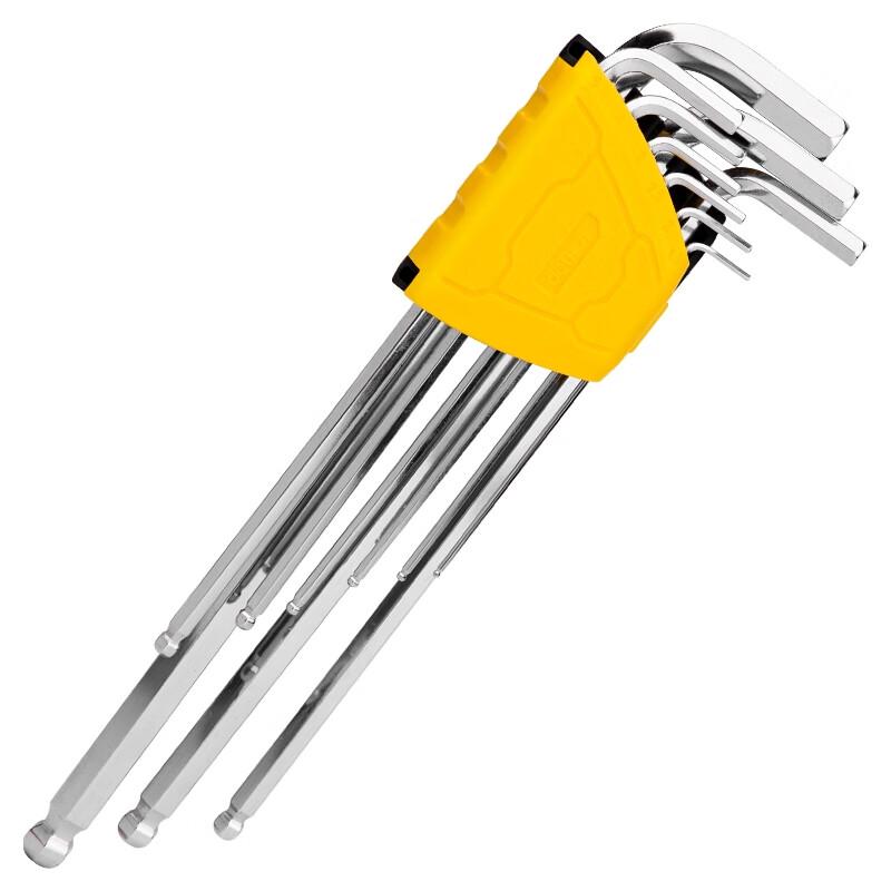 Deli 9-Piece Extra-Long Ball End Hex Key Wrench Set (1.5-10mm) 1.5-10mm