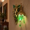 Sculpted Wall Sconce with Hanging Lantern Elegant for Living Room, Cafe