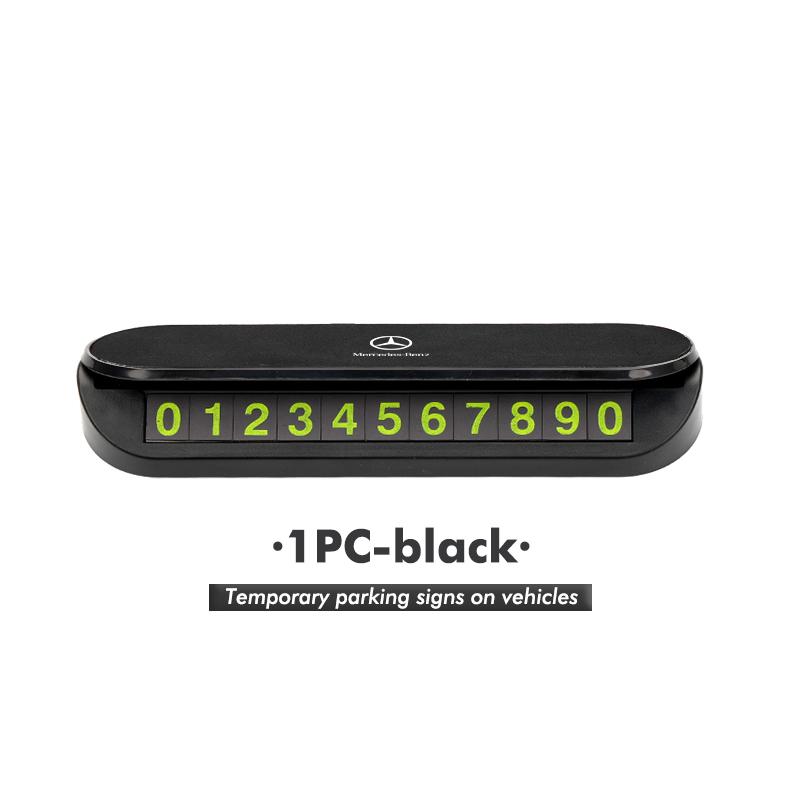 CRR1 Suede Car Phone Number Plate Temporary Parking Card Stop Sign For Benz AMG A C E S G Class W201 W210 W108 W204 W205 W203