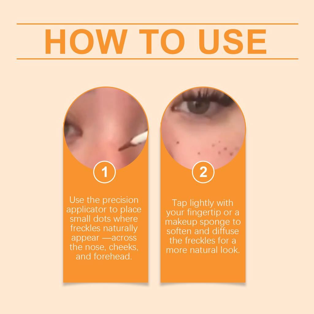 Schnelltrocknender Imitations-Sommersprossenstift, Schweißfester Imitationsfilm, Lang anhaltender Sommersprossen-Make-up-Effekt, 4 ml