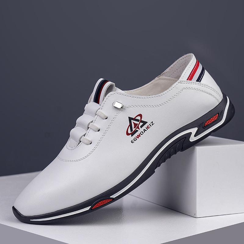 Fashion Designer Cow Leather Casual Sneakers for Men Spring Autumn Soft-soled Casual Men's Shoes Fashion Light Male Sports Shoes