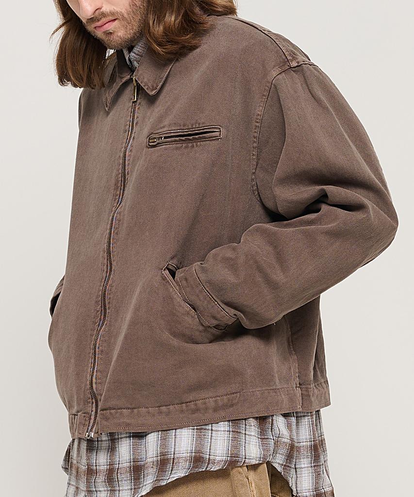 Cargobros Vintage Pigment Work Trucker Jacket (Brown)