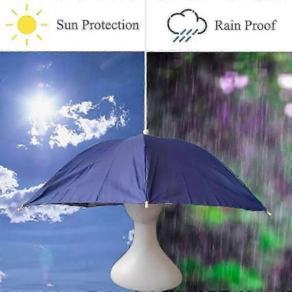 Umbrella Hat Folding Head Umbrella Sun Rain Caps Umbrella for Fishing Camping KHMYV