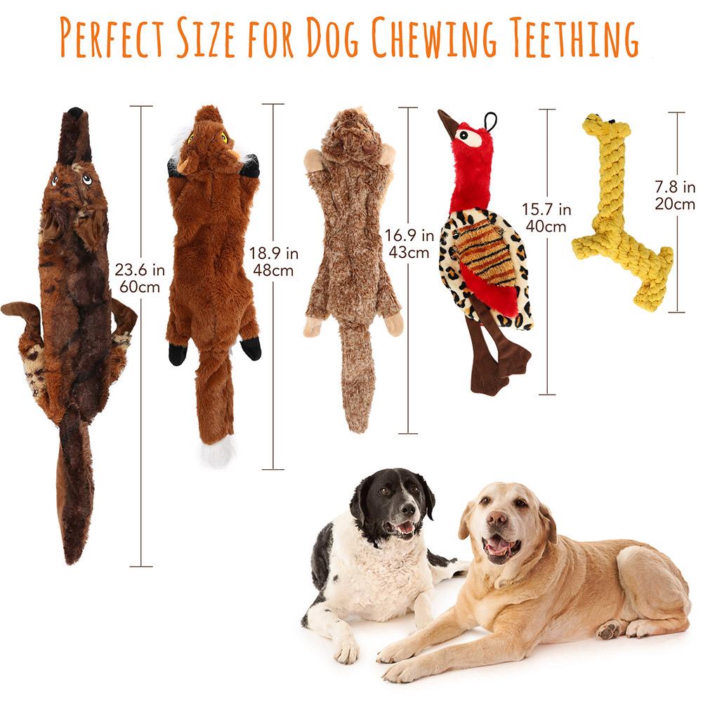 5PCS Crinkle Dog Squeaky Toys, Durable Plush Dog Toys, No Stuffing Dog Toys for Small Medium Large Dogs, Stuffless Puppy Toys f United States