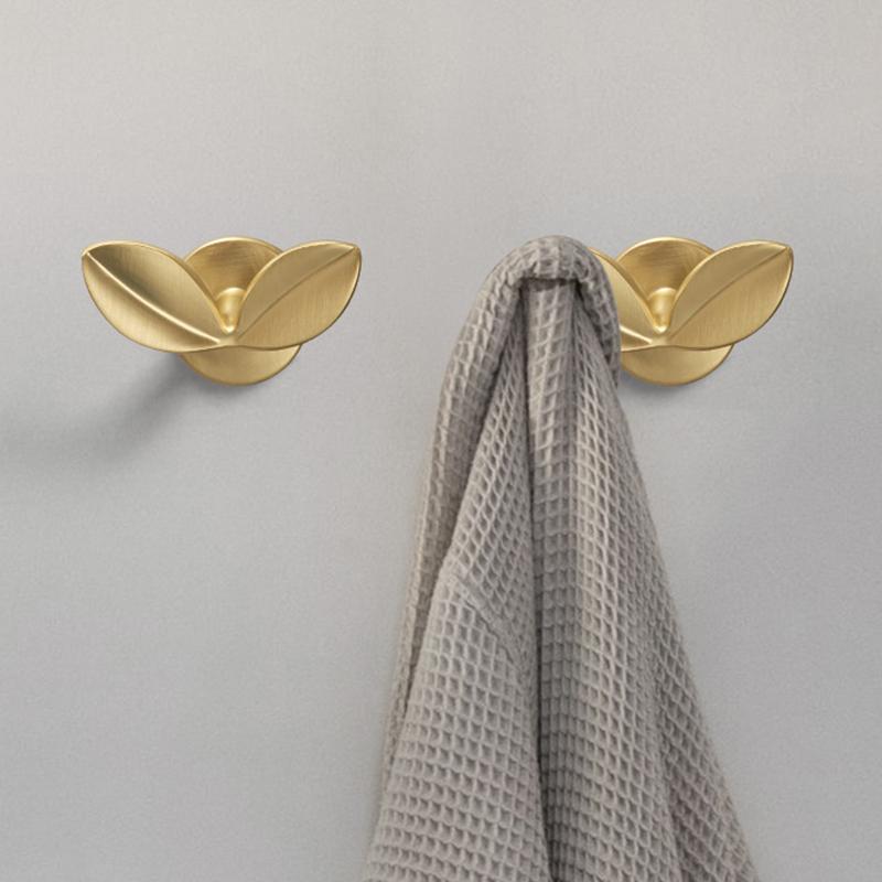 1PCS Leaf-Shaped Wall Hook: Stylish Zinc Alloy Hanger For Coats And Hats Leaf-Shaped Wall Hook: Stylish Zinc Alloy Hangers