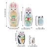5 Pcs Easter Nesting Dolls Rabbit Family Nesting Dolls for Kids Wooden Dolls for Boy Girl Home Bedroom Playroom Spring Birthday