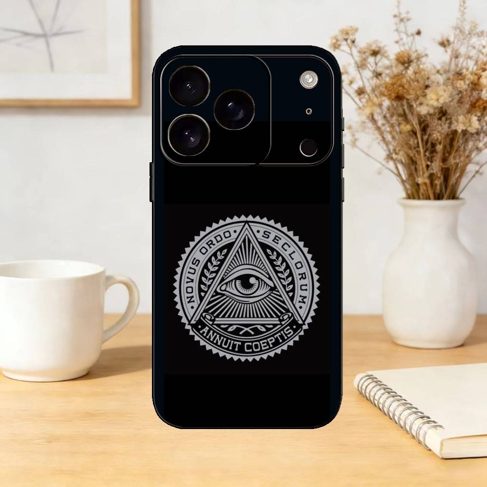 Freemasonry Symbol Phone Case Silicone Black Soft For IPhone 17,16,15,14,13,12,11,SE,Plus Pro Max