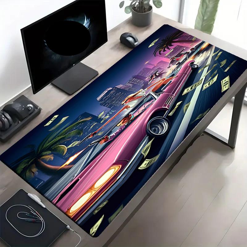 Grand Theft Auto VI Print Mouse Pad, Anti‑Slip Desktop Keyboard Mat, for PC Laptop Gaming Working Daily Use, Cool Festival Surprise Gift