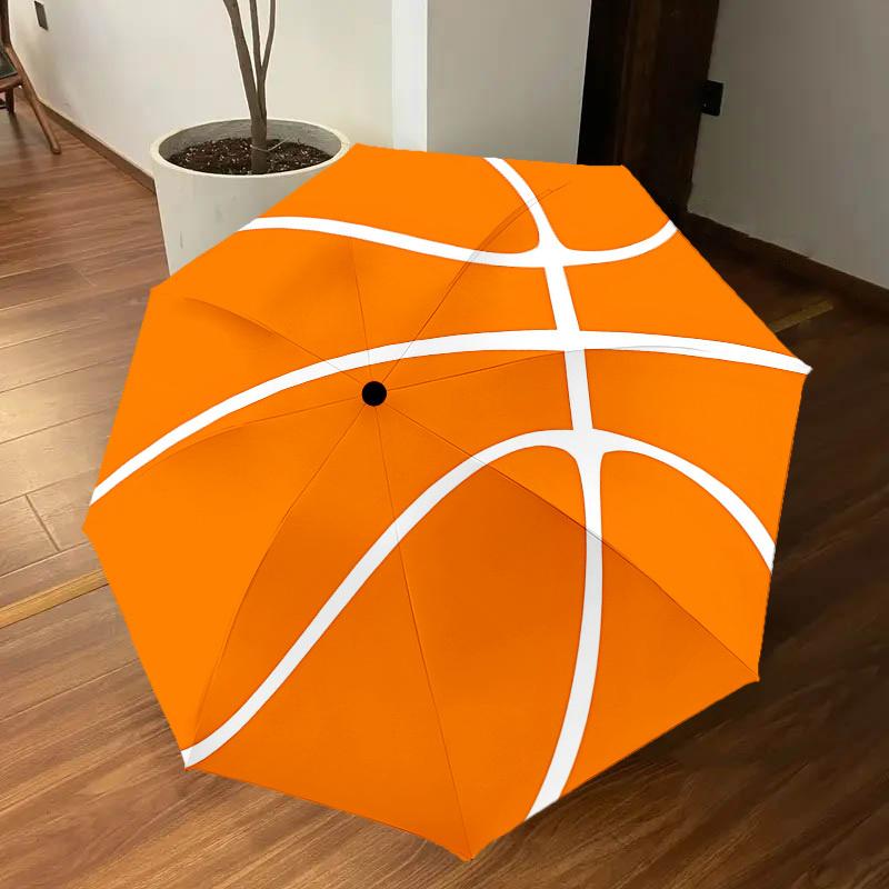1 Stück Basketball Automatisches Öffnen/Schließen Regenschirm mit Winddicht, 8-Speichen Stabiles Dach, Langlebige Speichen, Modisches Design1287A