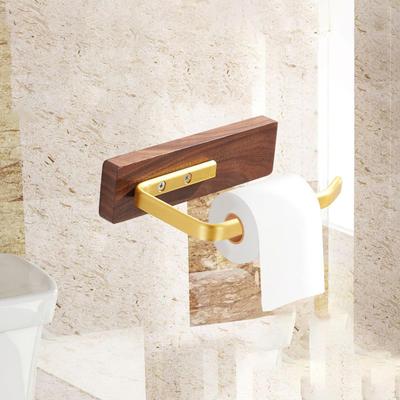 Walnut Wood Paper Holder Bathroom Tissue Organizer Creative Toilet Roll