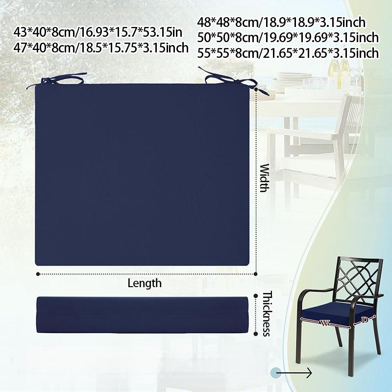 Outdoor Waterproof Cushion Cover, Garden Courtyard Sofa Rattan Chair Seat Pad Replacement, Anti-slip Lace-up Bench Cushion Cover