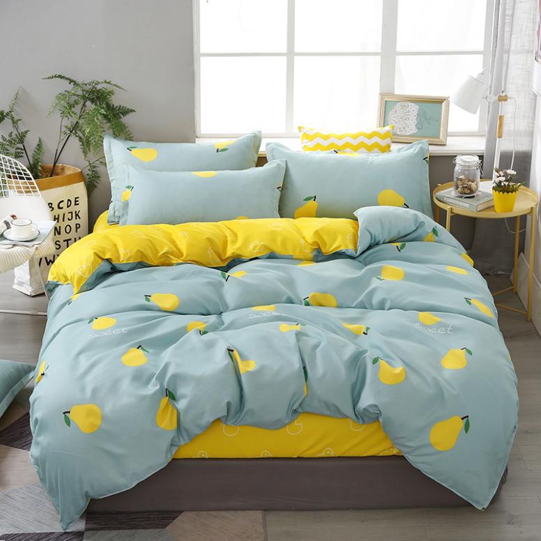 Washed Cotton Four-piece Set Spring and Autumn Quilt Cover Sheet Bed Single Three-piece Bedding Sets