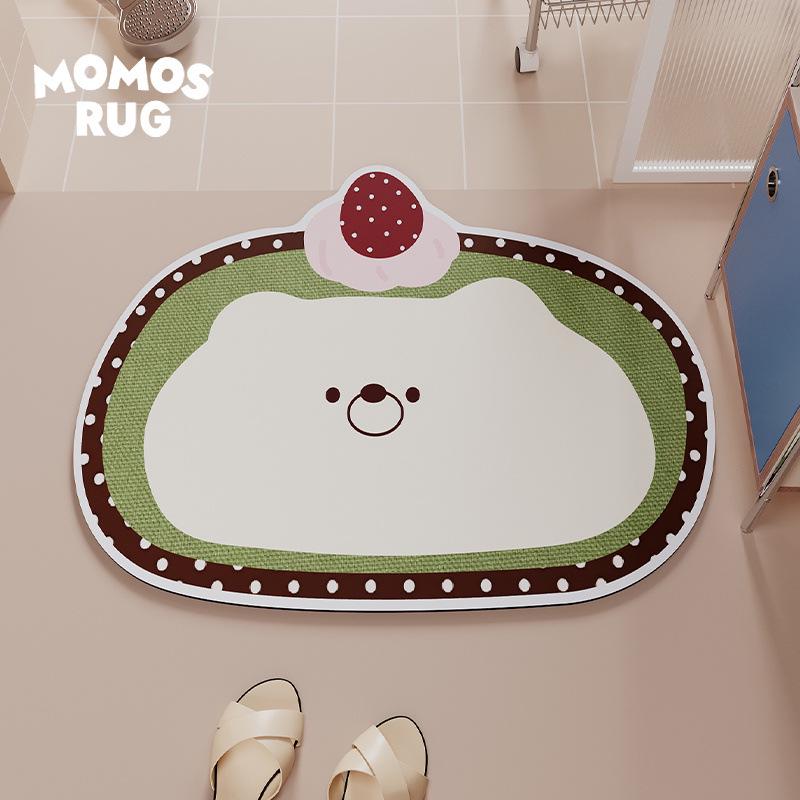 Cute Cartoon Anti-Slip Diatom Mud Bathroom Mat - Water Absorbent Foot Pad for Toilet Door